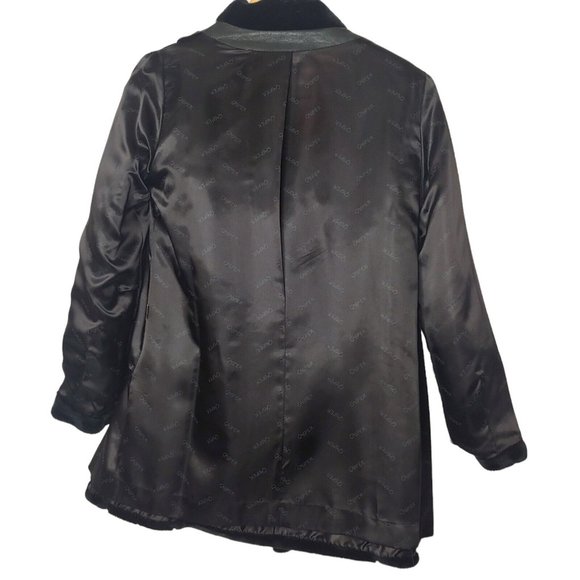 Vintage Borgessa Casper Womens Medium Coat Faux Fur USA Union Made Black Purple - Picture 7 of 15